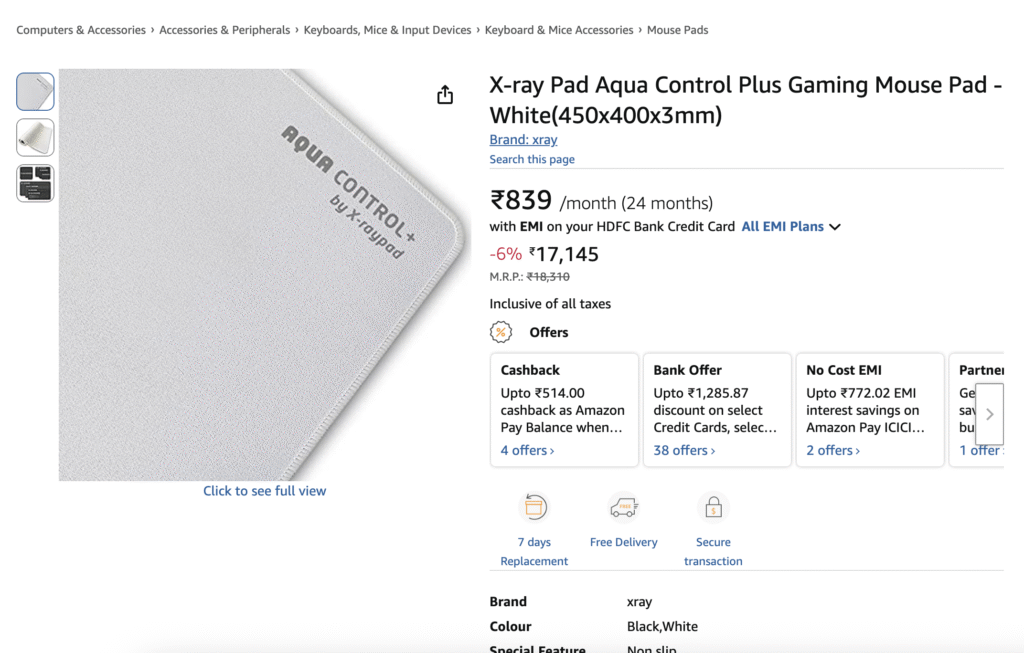 X-Raypad Aqua Control Plus 3XL